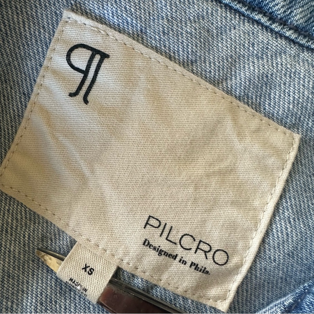 Pilcro Anthropologie The Tillie Relaxed Denim Shacket Jacket Womens XS Pockets - Picture 7 of 9